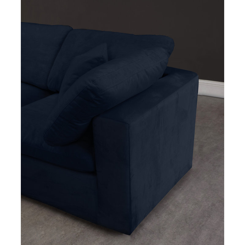 Canapé modulaire réversible en velours Cozy, Velours marine