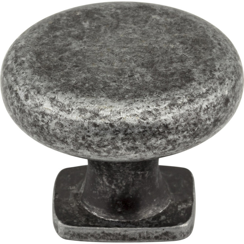 Belcastel I 1 3/8" Diameter Mushroom Knob, Distressed Antique Silver