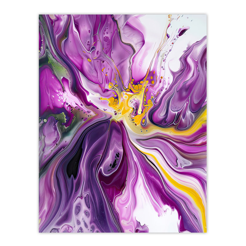 Purple Modern Liquid Paint Painting Wall Art Print