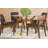 Hisaye Round Dining Table with Glass Top in Clear and Brown