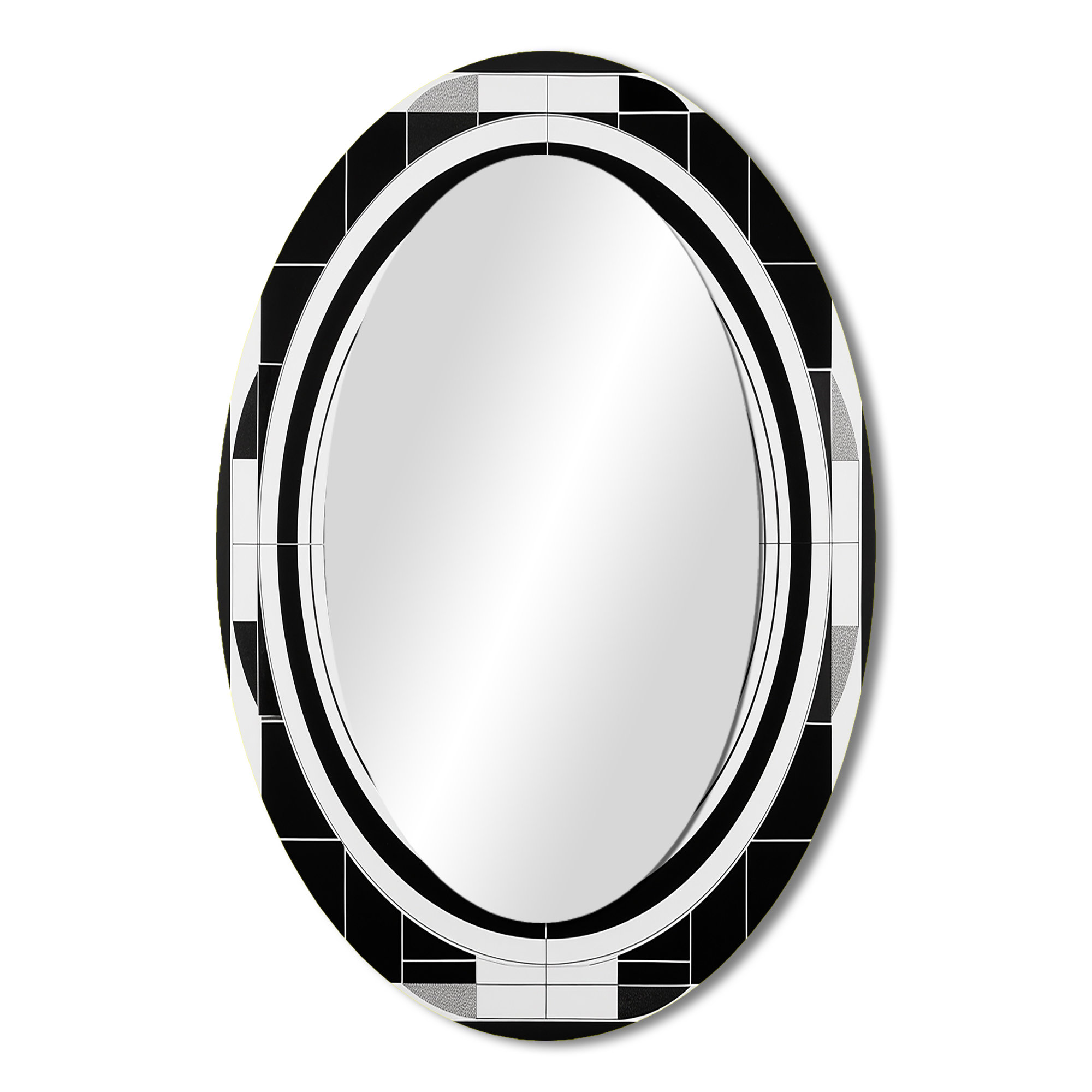 Dakota Fields Bauhaus Black And White Circular Minimalism - Large Oval ...