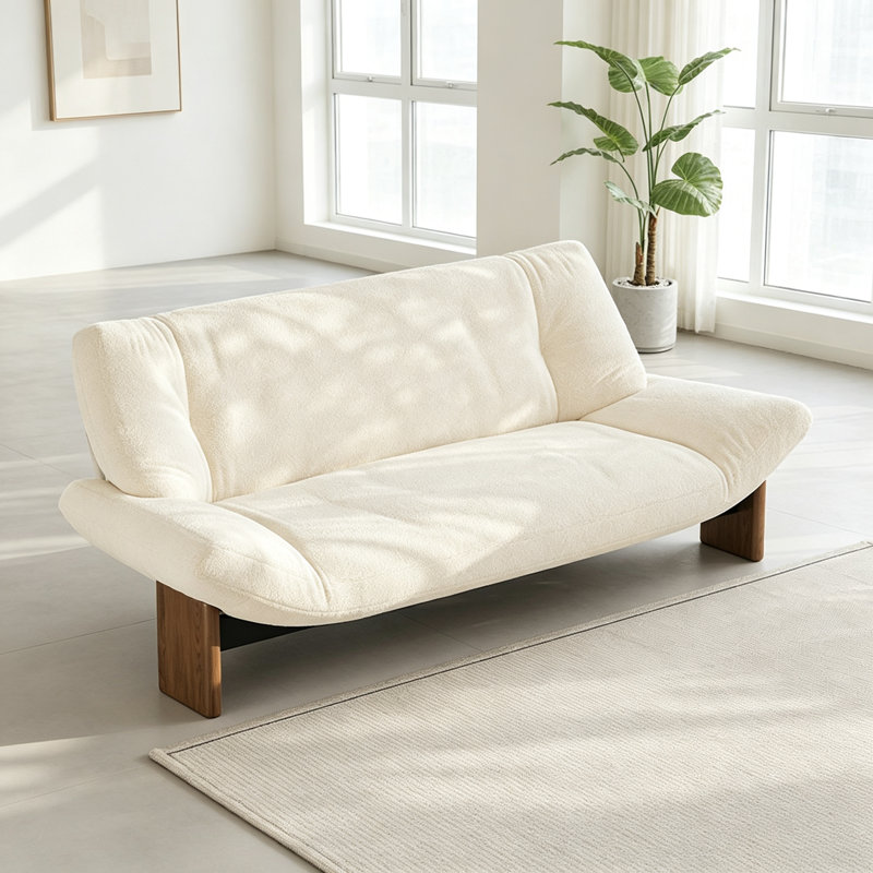 Canapé en tissu simple et tendance, Off-White Sherpa