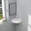 Lavabo de salle de bain mural en céramique 18 po x 13 po - Lavabo d'angle blanc avec trop-plein et trou pour robinet