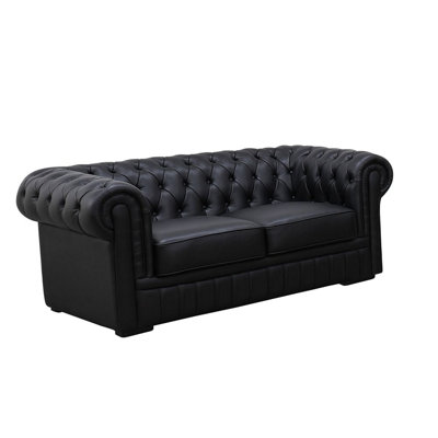 Causeuse en cuir véritable de style anglais Turfted