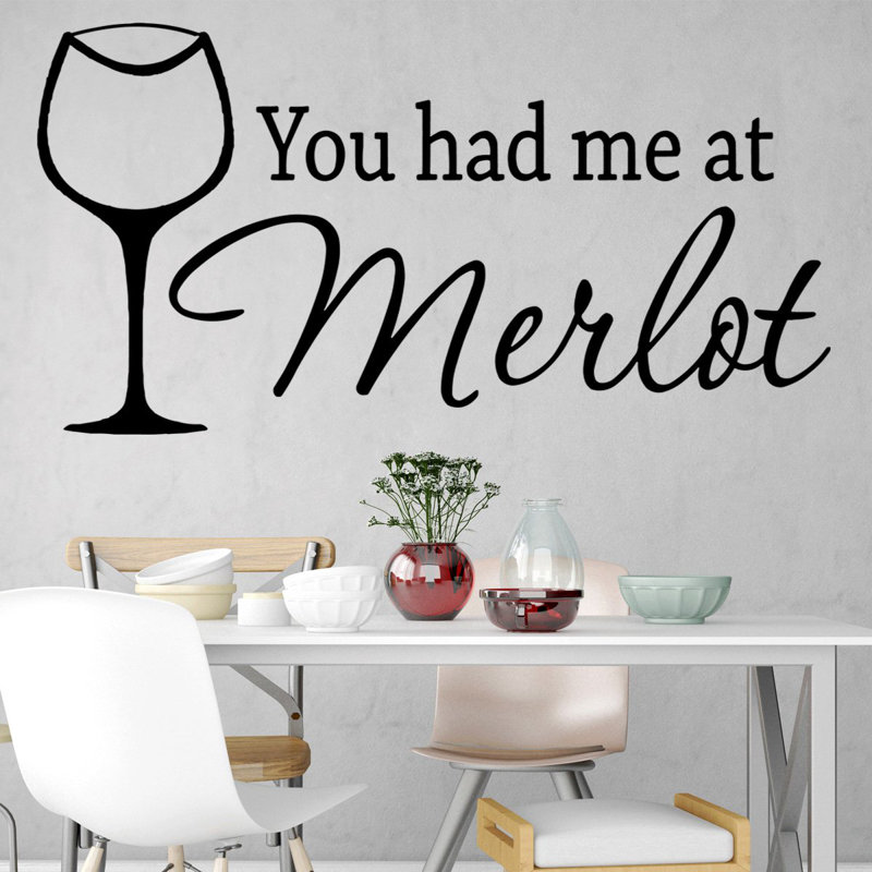 Adhésif décoratif "Grado You Had Me at Merlot", H 11 po x l 22 po