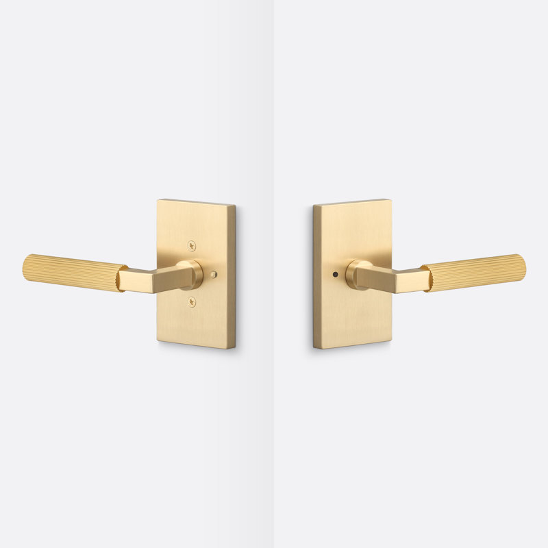 Levanto Privacy Rosette, Staight Knurled Grip, Satin Brass