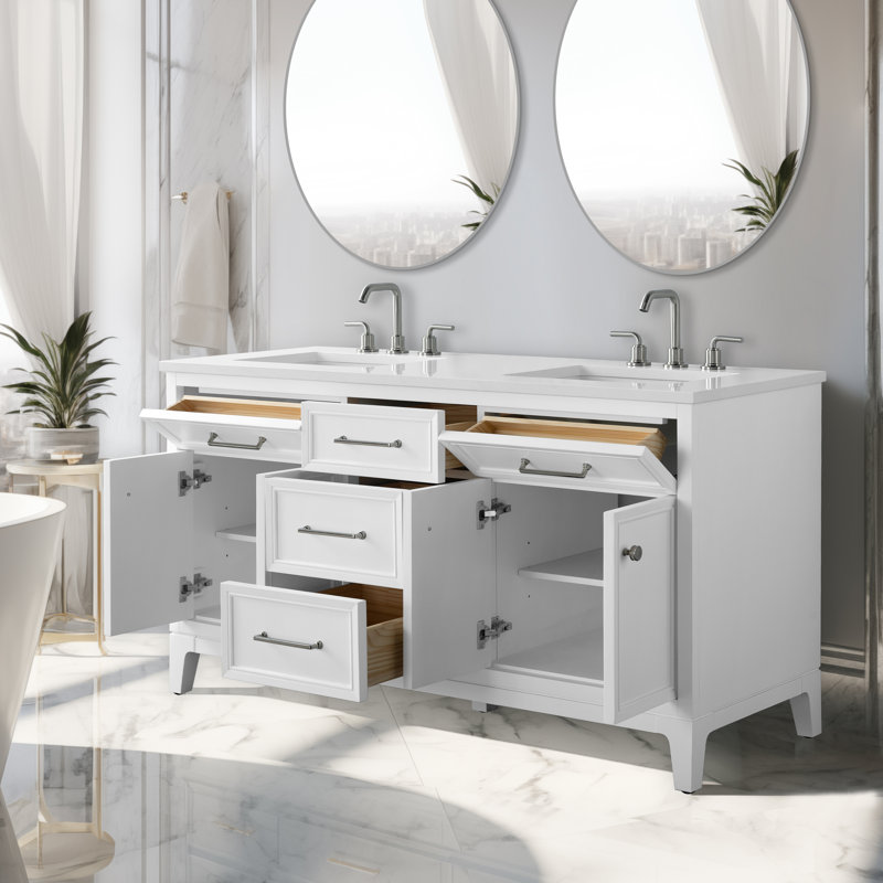 Ensemble de meuble-lavabo double 60 po Tiosha