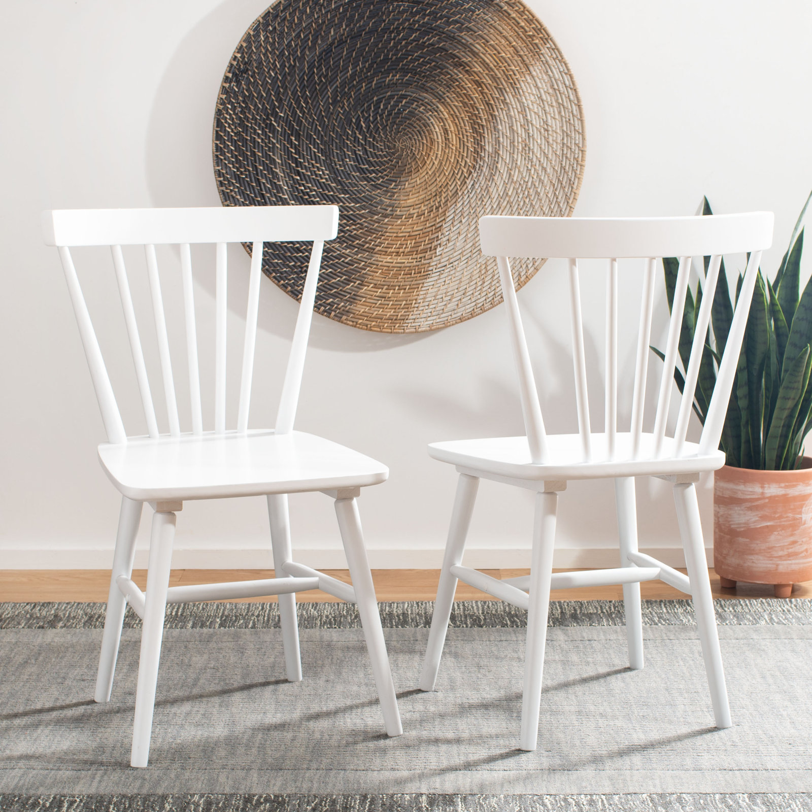 Antoya Solid Wood Dining Chair, White