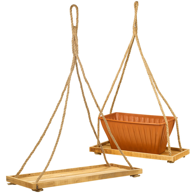Brigman Wood Saucer Plant Stand, 100cm H x 70cm W x 30cm D