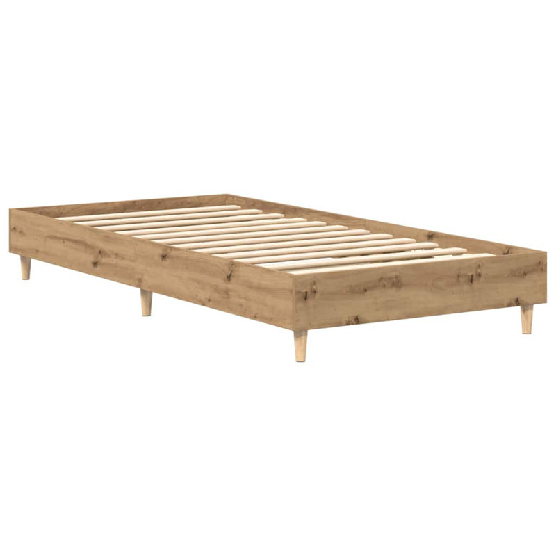 Bed Frame No Mattress Engineered Wood, Small Single (2'6), Artisan Oak