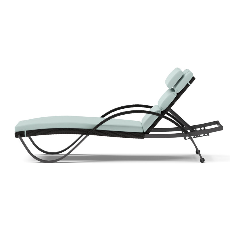 Ensemble de chaise longue inclinable en aluminium thermolaqué Fionnula, Toile spa Sunbrella®