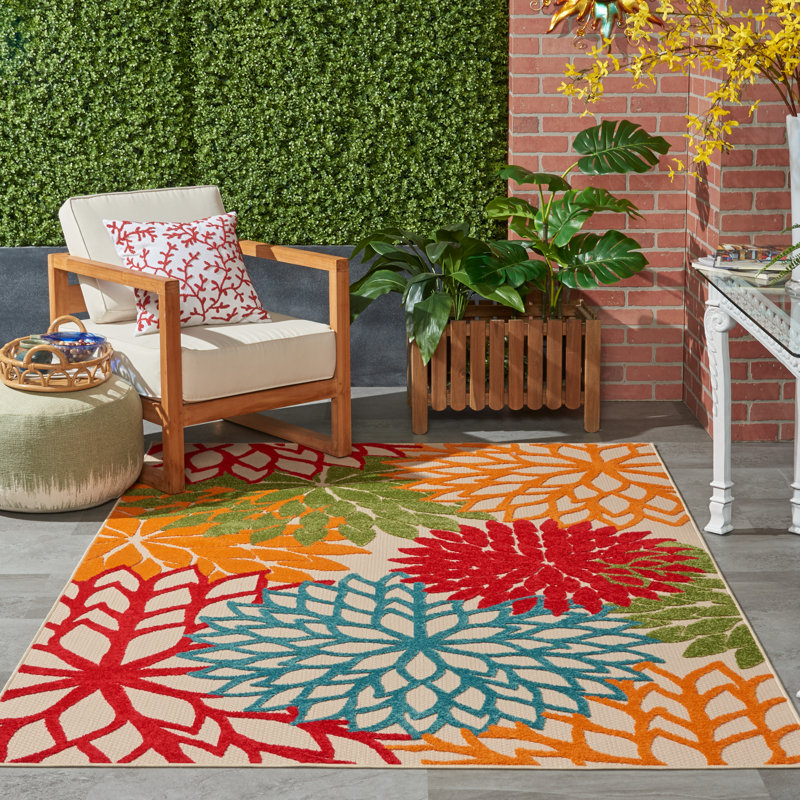 Darbie Floral Hand Woven Area Rug, Rectangle 107 x 168cm
