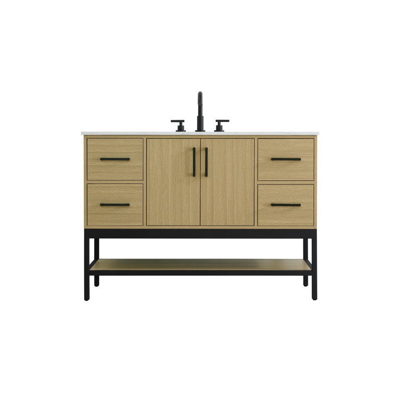 Meuble-lavabo simple 48 po, Brun miel