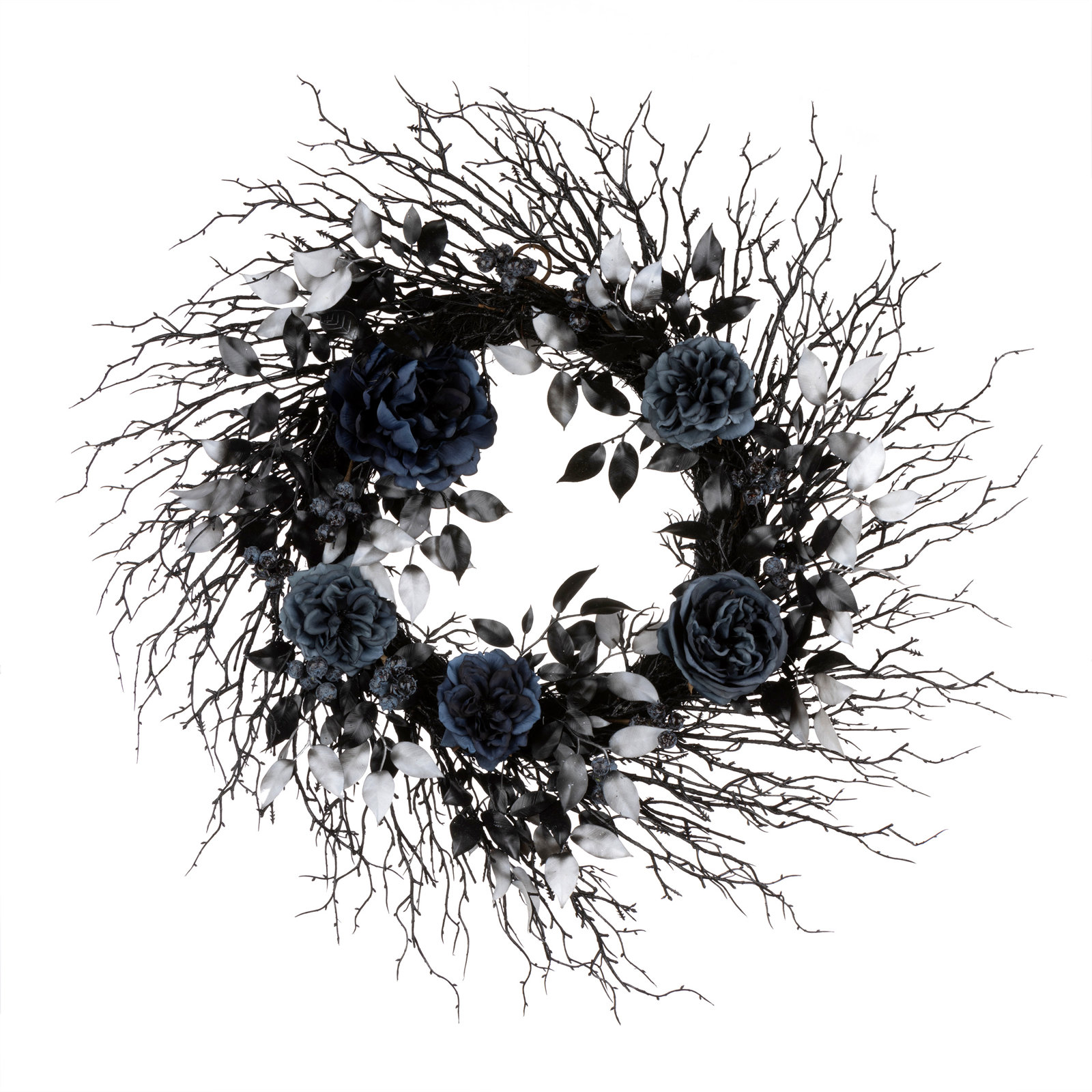 24in. Halloween Moody Blue Twig Wreath