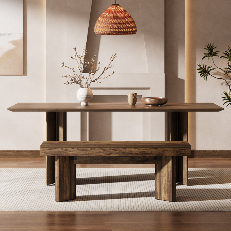 Banc de salle à manger en bois Farmhouse, banc d'entrée 47 "avec cadre robuste pour salle à manger