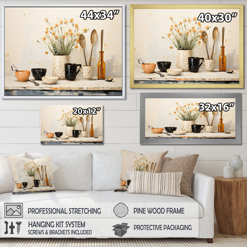 Minimalist Kitchen Cutlery 1 - Art mural de cuisine, H 12 po x l 20 po x P 1 po