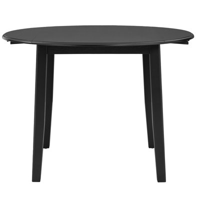Extendable Round Dining Table for 2–4 People, Folding Wood Dining Table with Adjustable Size, Space-Saving Design for Small Apartments and Dining Areas - BLACK