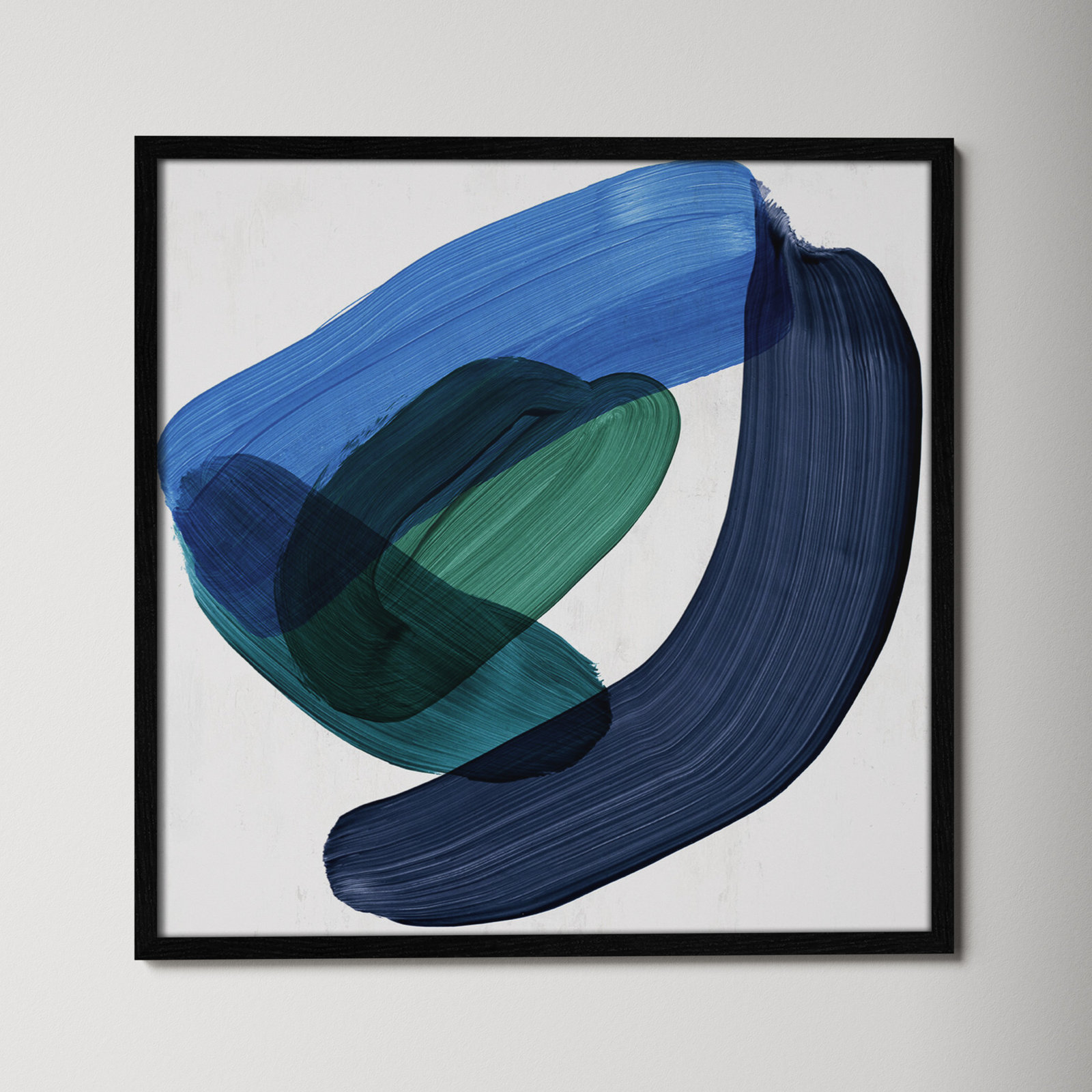 Smooth Bend II Painting, 27.5" H x 27.5" W x 0.75" D, Black