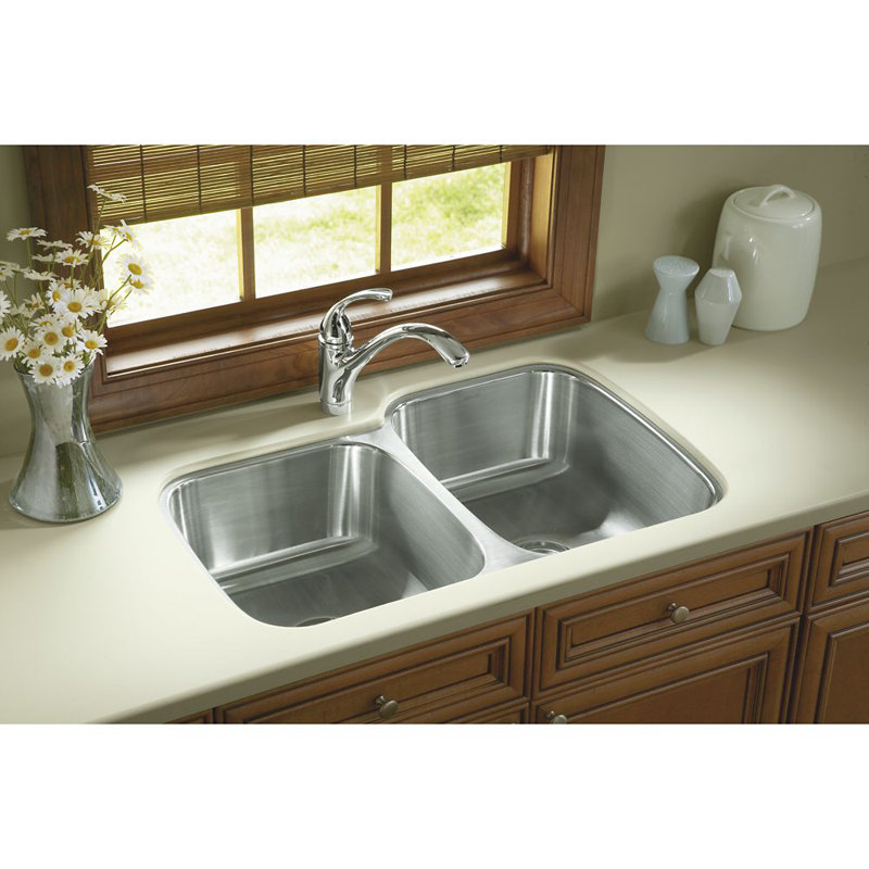 McAllister 31.75'' L Double Bowl Stainless Steel Kitchen Sink