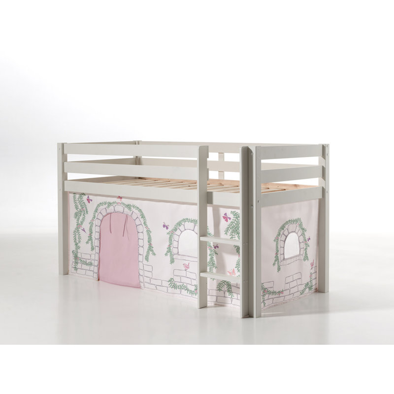 Pino European Single (90 x 200cm)  Mid Sleeper Loft Bed, Standard, White