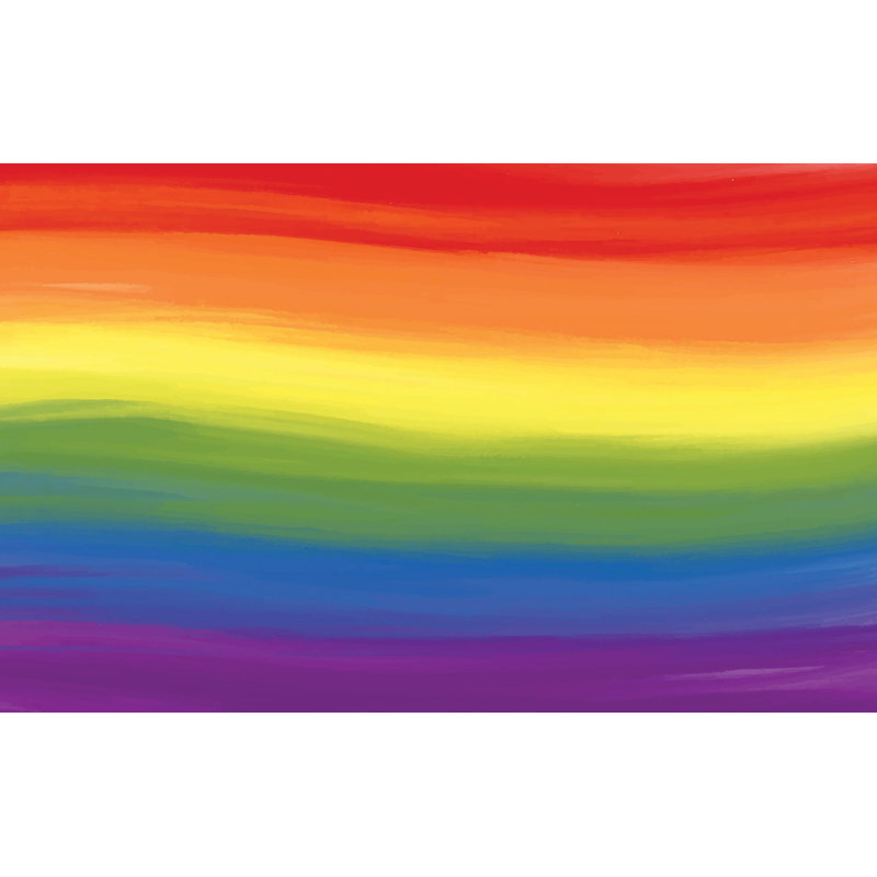 Murale pelez et collez de qualité supérieure - Dégradé arc-en-ciel vibrant, L 150 po x L 108 po
