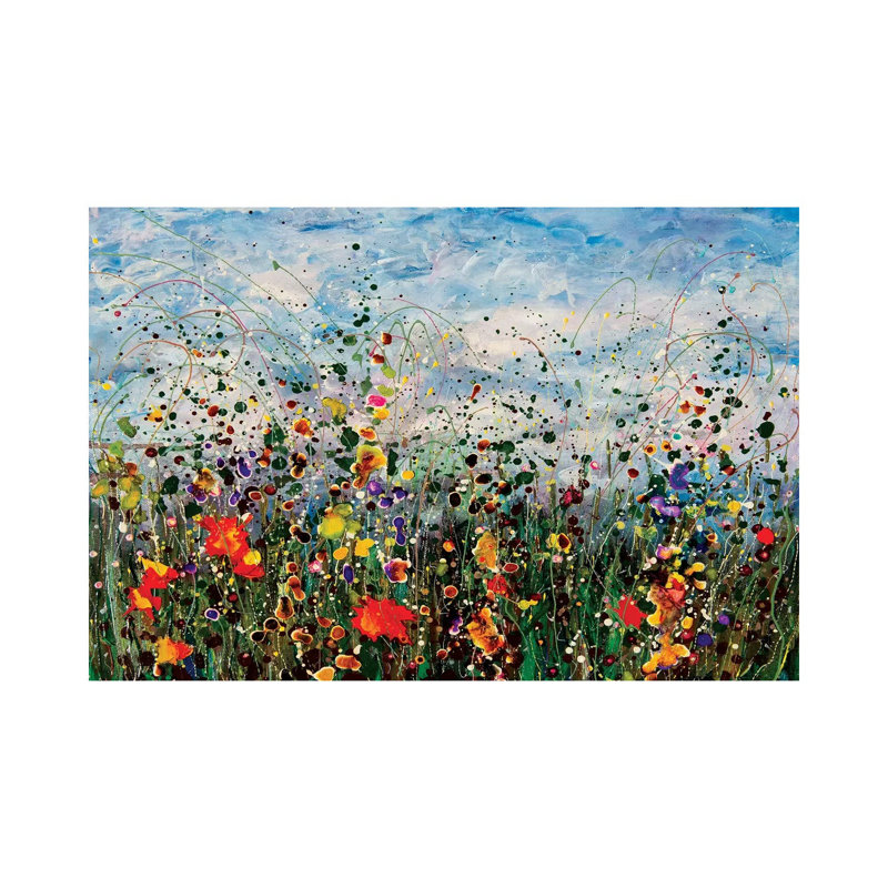 Feuilles d'érable d'automne sur l'herbe par Olena Art - Giclée sur toile tendue avec châssis, H 8 po x l 12 po x P 0,75 po