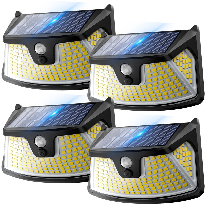 152 Led Solar Motion Sensor Wall Lights, Ip65 Waterproof Abs 3 Modes 270° Wide Angle Outdoor Security Light For Deck Patio Garage