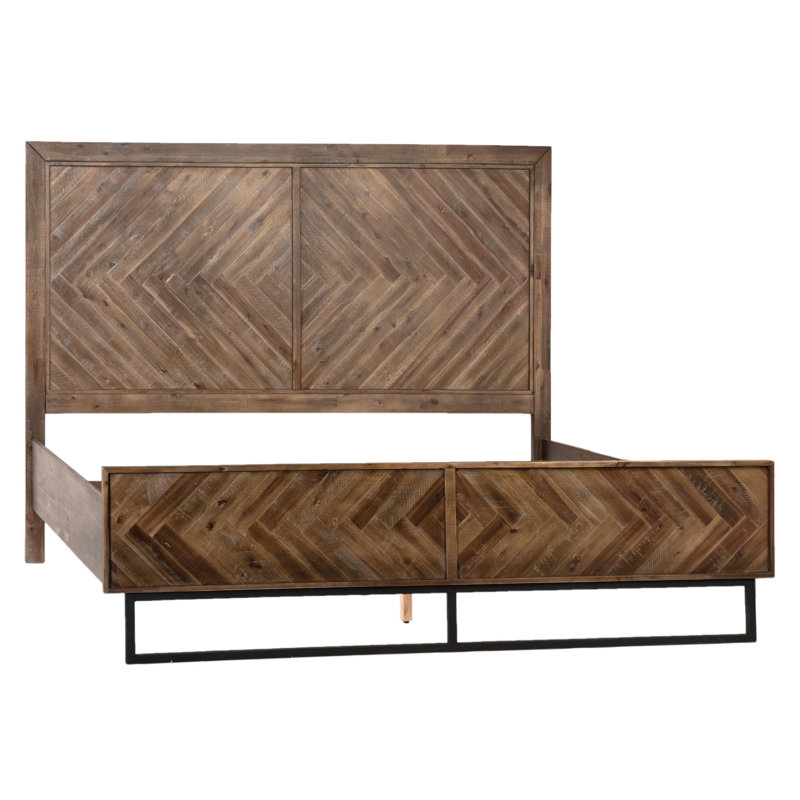 Holbrook Acacia and Iron Panel Bed