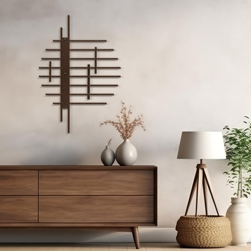 Décoration murale en métal, H 24 po x l 20 po x P 0,05 po, Bronze