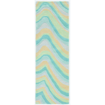 Tapis océan en laine fait main Shaan