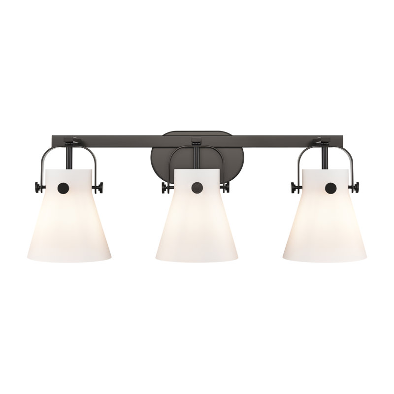 Éclairage pour meuble-lavabo mural 6 po 2 lumières Sidman, Blanc, Noir mat, Trois lumières