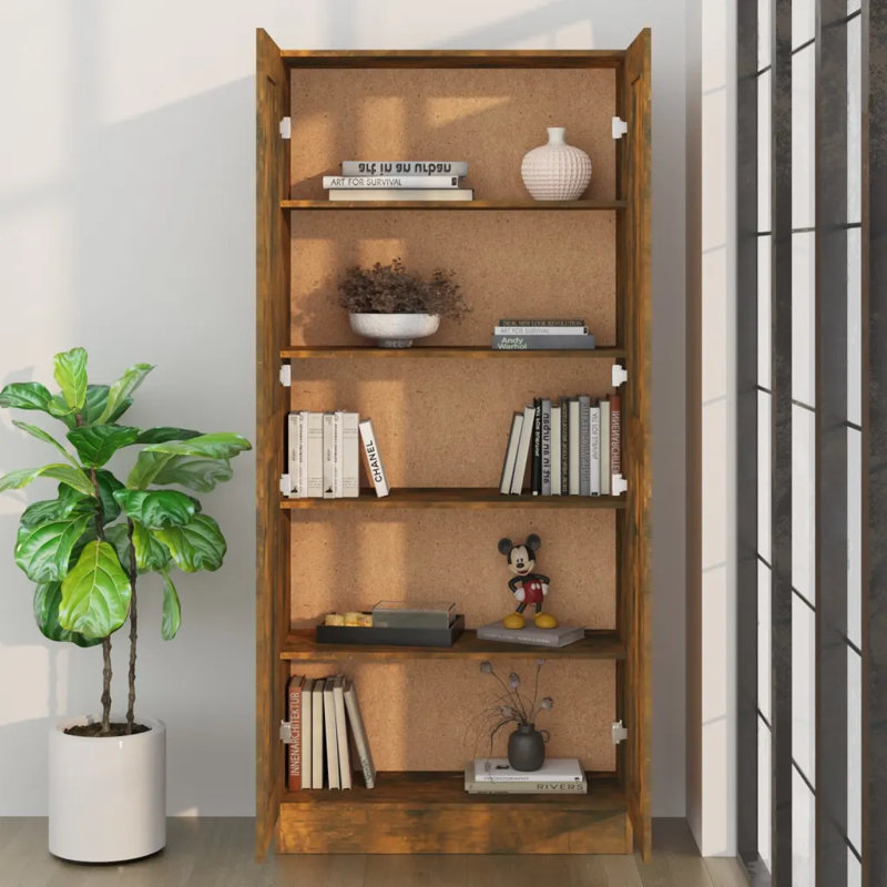 Mcnew 185.5cm H x 82.5cm W Bookcase, Smoked Oak