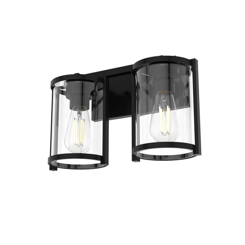 Éclairage pour meuble-lavabo à 2 lumières à intensité variable Astwood, Noir mat