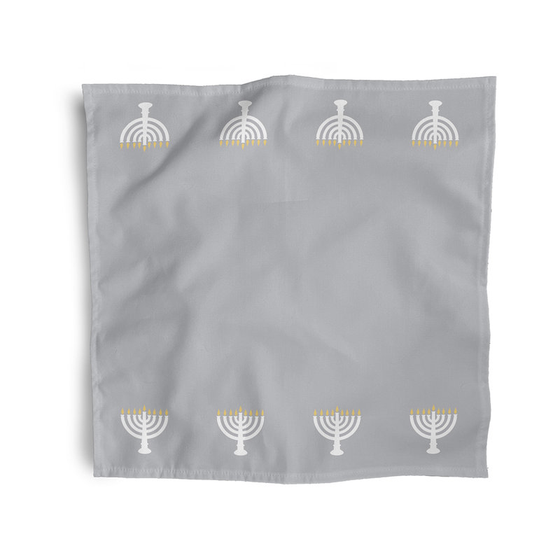 Lallah Polyester Traditional Napkins, Grey