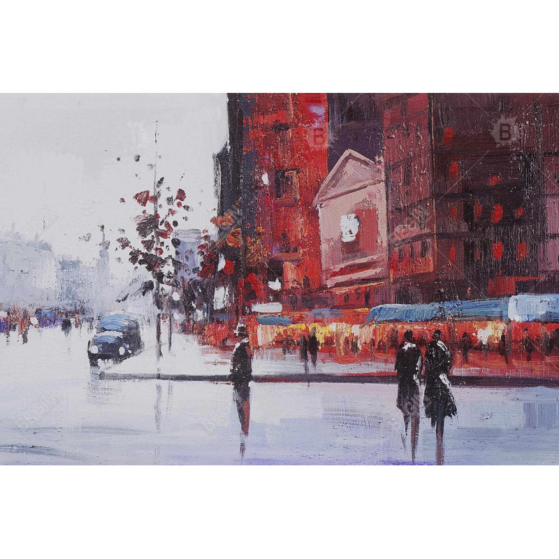 " Black And Red Street Scene "