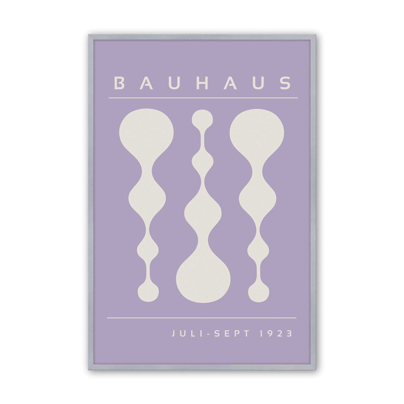 Purple Retro Bauhaus Poster II Print, 37.25" H x 25.25" W x 1.25" D, Polished Chrome