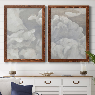 Scattered Sky I - ensemble de 2 peintures encadrées