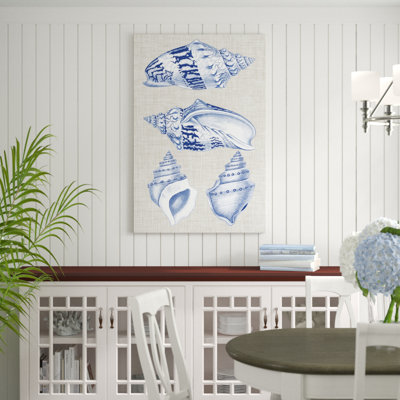 Navy & Linen Shells II by Vision Studio - Painting Print