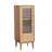 Solid Oak Storage Cabinet For Living Room, Free-Standing Corner Cabinets Storage Table