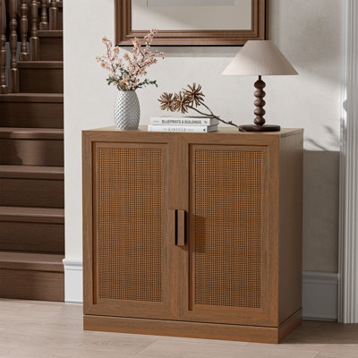 Rattan Storage Cabinet with Adjustable Shelves