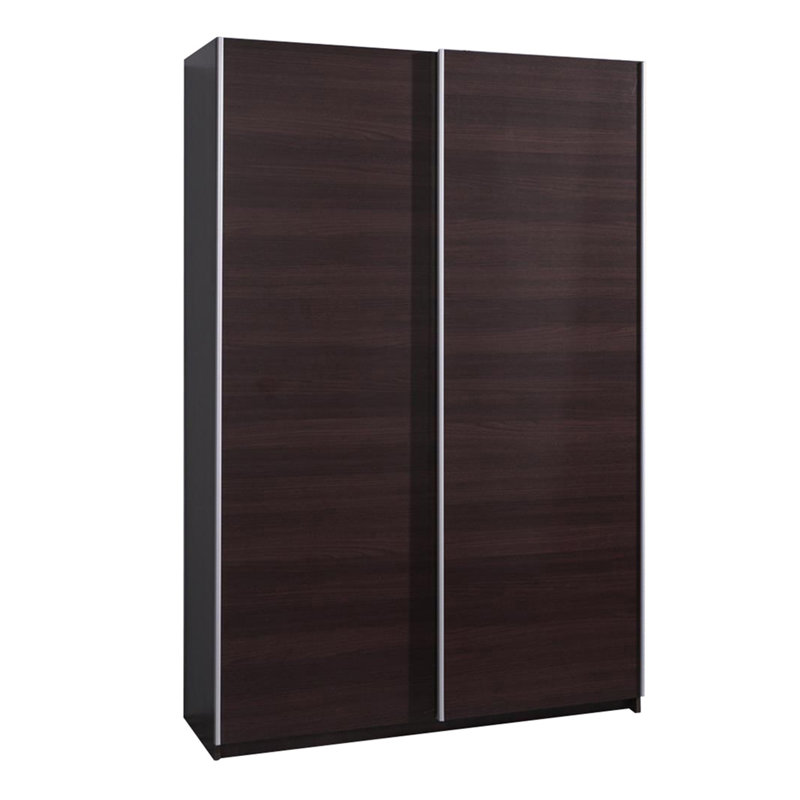 Mikole 2 Door Solid + Manufactured Wood Wardrobe, Chestnut Wenge