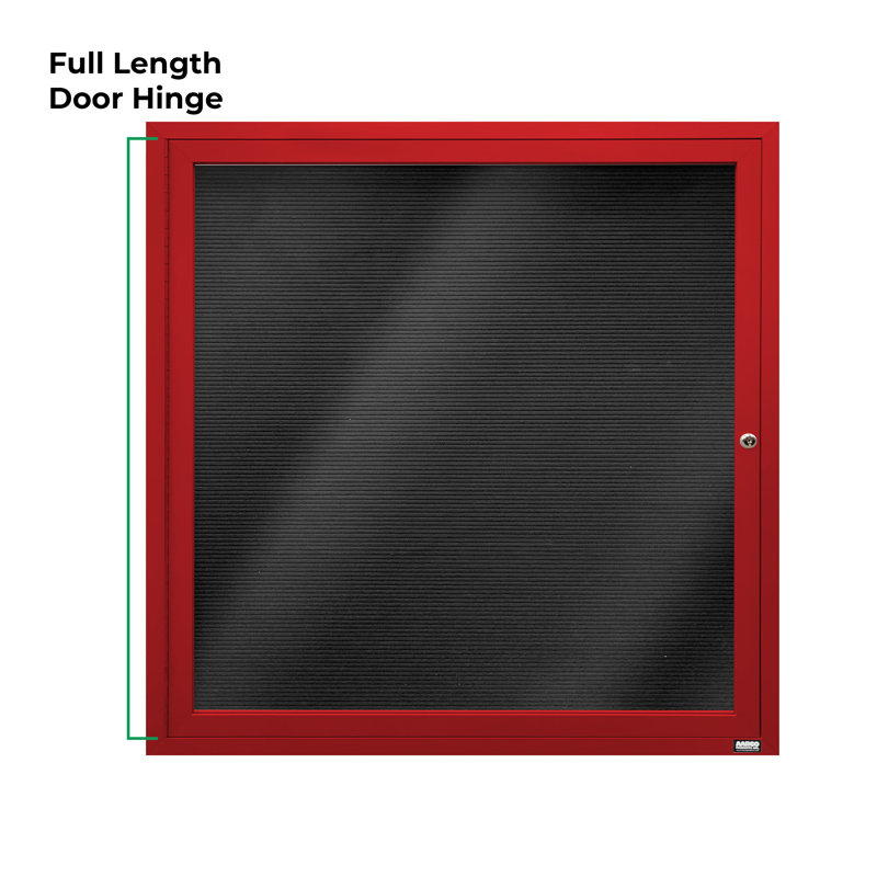 Tableau d'affichage mural fermé pour armoire d'annuaire, Rouge thermolaqué, Un, H 36 po x l 36 po