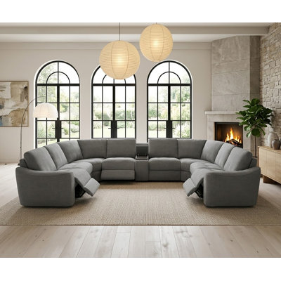 Power Recliner Sectional Sofa With USB Ports
