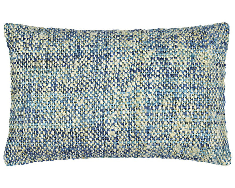 Embroidered Silk Throw Pillow, Playful Blue