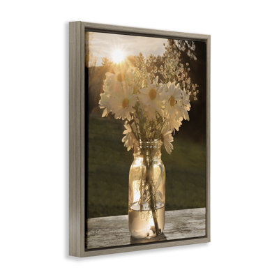 Warm Meadow Daisies in Jar