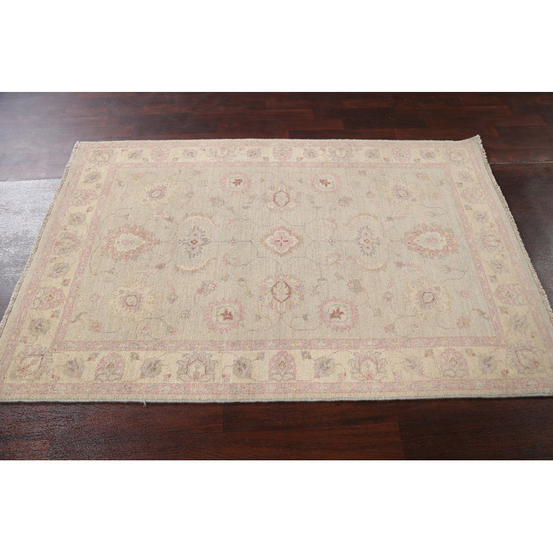 Tapis de couleur végétale Peshawar Chobi noué à la main 4 x 6