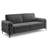Bushong MINIMORE Modern Style 87.4'' Velvet Square Arms Sofa-677303591-677303568
