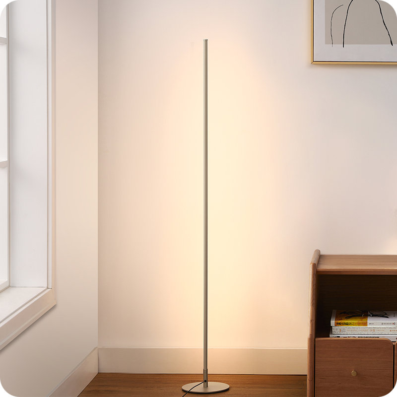 Lampe de plancher de coin à DEL 57,5 po Allana, Argent argent, Réglable, Oui
