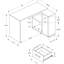 Bureau d'ordinateur, bureau personnel, coin, tiroirs de rangement, L 46 po, forme en L, travail, ordinateur portable, stratifié, contemporain, moderne-340146752
