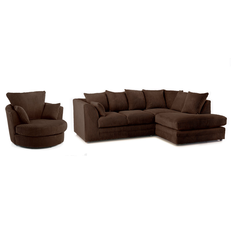 Moana 2 - Piece Living Room Set, Chocolate, Right Hand